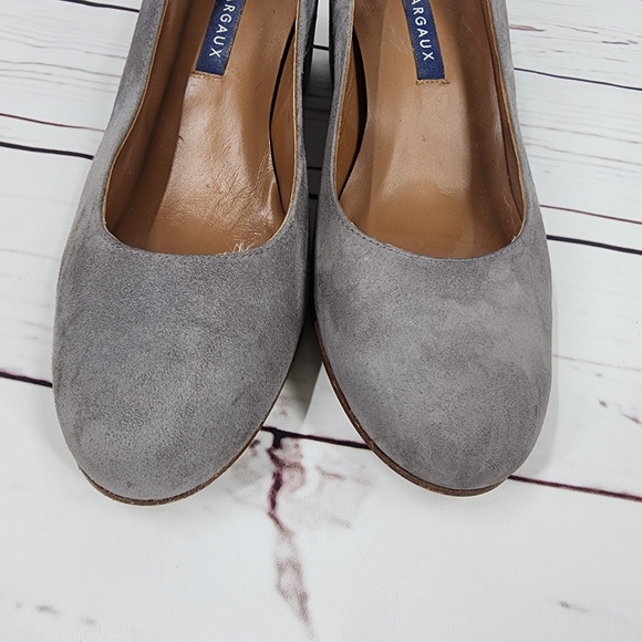 Margaux The Heel Suede Steel Gray Pumps Block Heels 7.5 - Picture 3 of 9